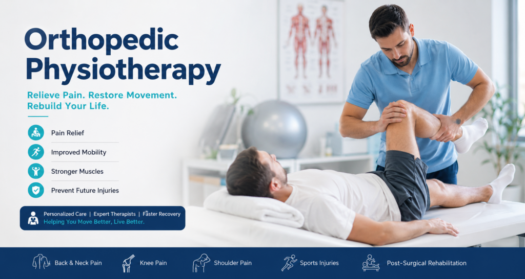 Orthopedic physiotherapist treating patient with severe knee pain using manual therapy at Sri sai priya physiotherapy clinic in ghatkesar.